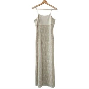 Reggio Neutral Gold Grometric Y2K Maxi Dress womens size 6